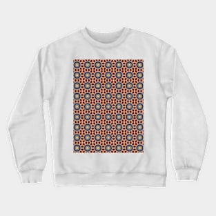 Blue and Orange Floral Pattern Crewneck Sweatshirt